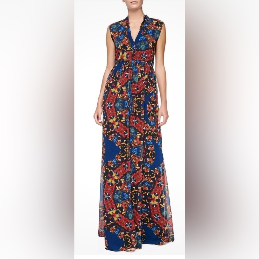- Alice + Olivia Marianna Printed Button-front Maxi Dress- size 0 - Picture 2 of 10